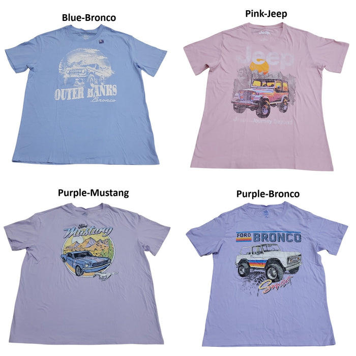 Licensed Women's Relaxed Fit Vehicles Graphic Short Sleeve Tee