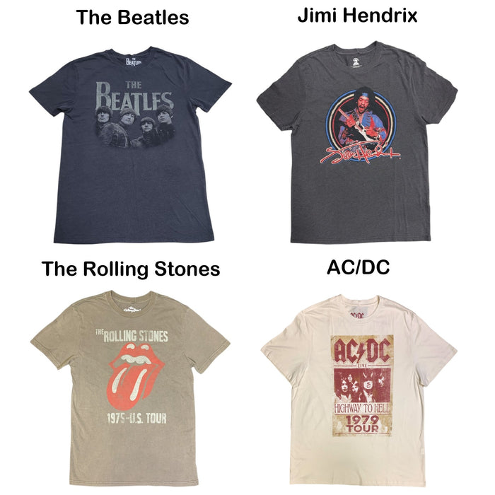 Licensed Men's Relaxed Fit Soft Graphic Band Short Sleeve Tee