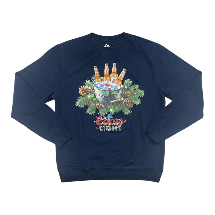 Licensed Mens Holiday Crew Fleece, Cotton/Poly Blend Crewneck Pullover