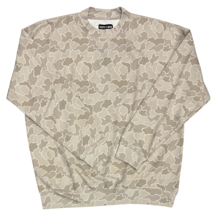 State of Mine Men's Long Sleeve Pullover Camo Crew Fleece Sweatshirt
