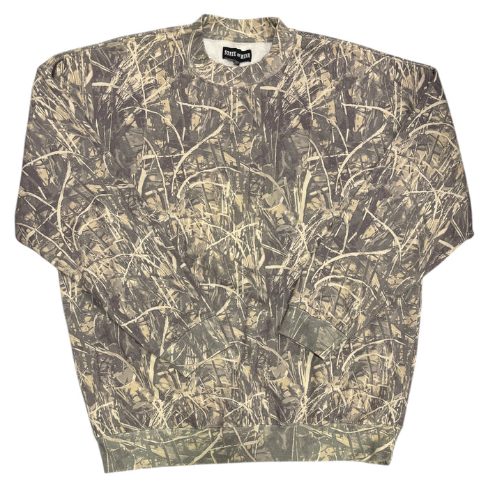 State of Mine Men's Long Sleeve Pullover Camo Crew Fleece Sweatshirt