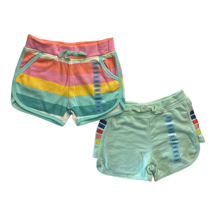 Eddie Bauer Girl's 2-Pack Soft Cotton Blend Elastic Waist Everyday Shorts