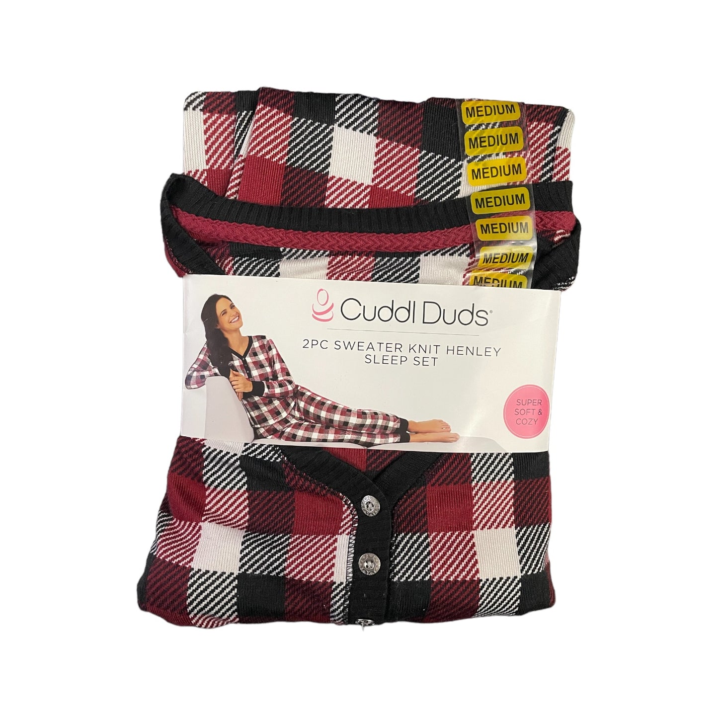 Cuddl Duds Women's 2 Piece Henley Sweater Knit Lounge & Sleep Set