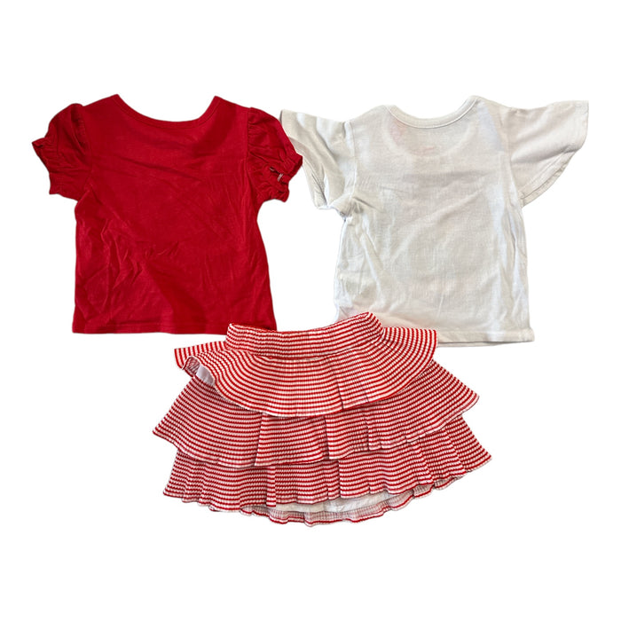 Disney Junior Minnie Mouse 3-Piece Short Sleeve Tops & Ruffled Skirt Set