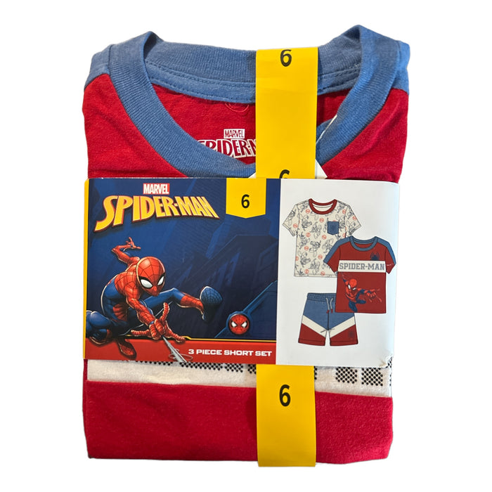Marvel Spider-Man Boy's 3-Piece Short Sleeve Tees & Short Set