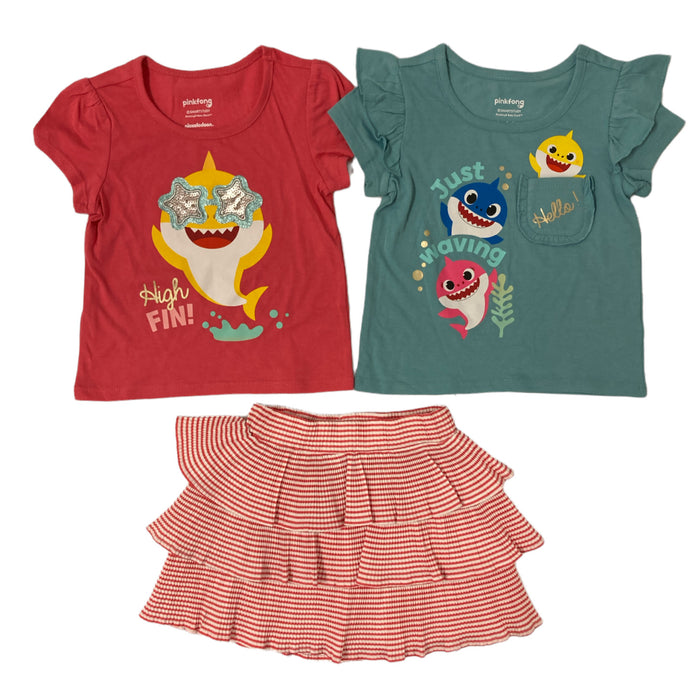 Nickelodeon Pinkfong Girl's Baby Shark 3 Piece Skirt Set