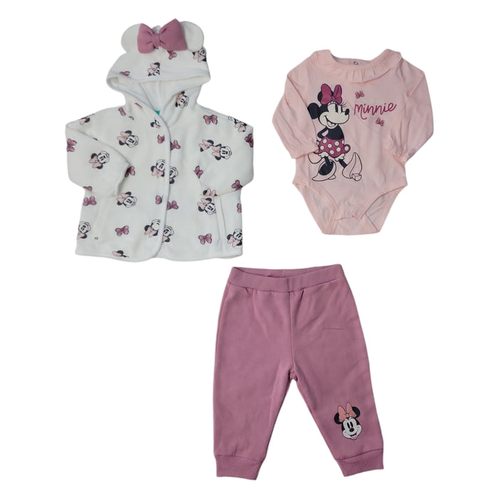 Disney Baby Comfortable Onesie Sweatpants Zippered Hoodie 3 Piece Set