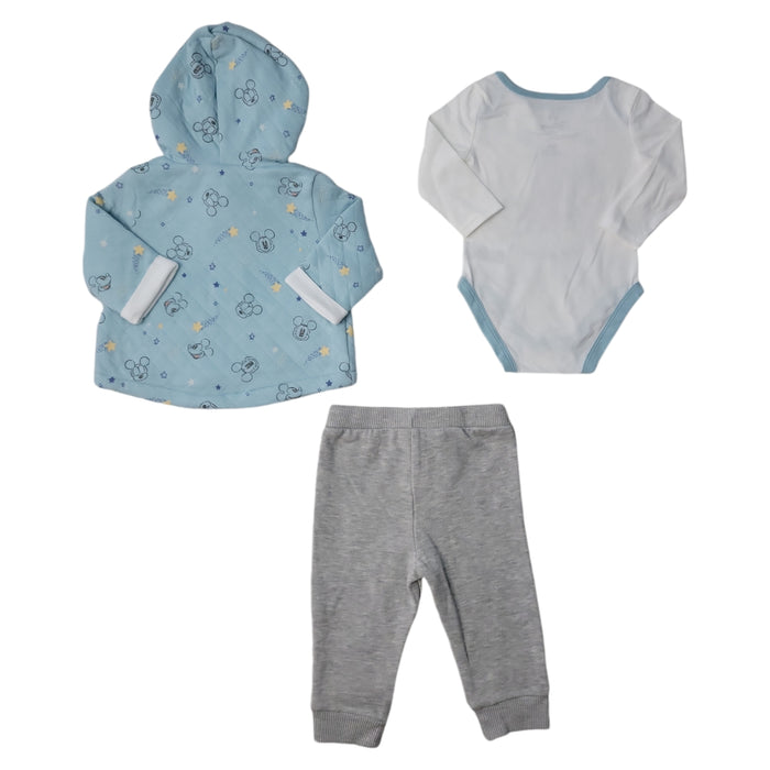 Disney Baby Comfortable Onesie Sweatpants Zippered Hoodie 3 Piece Set