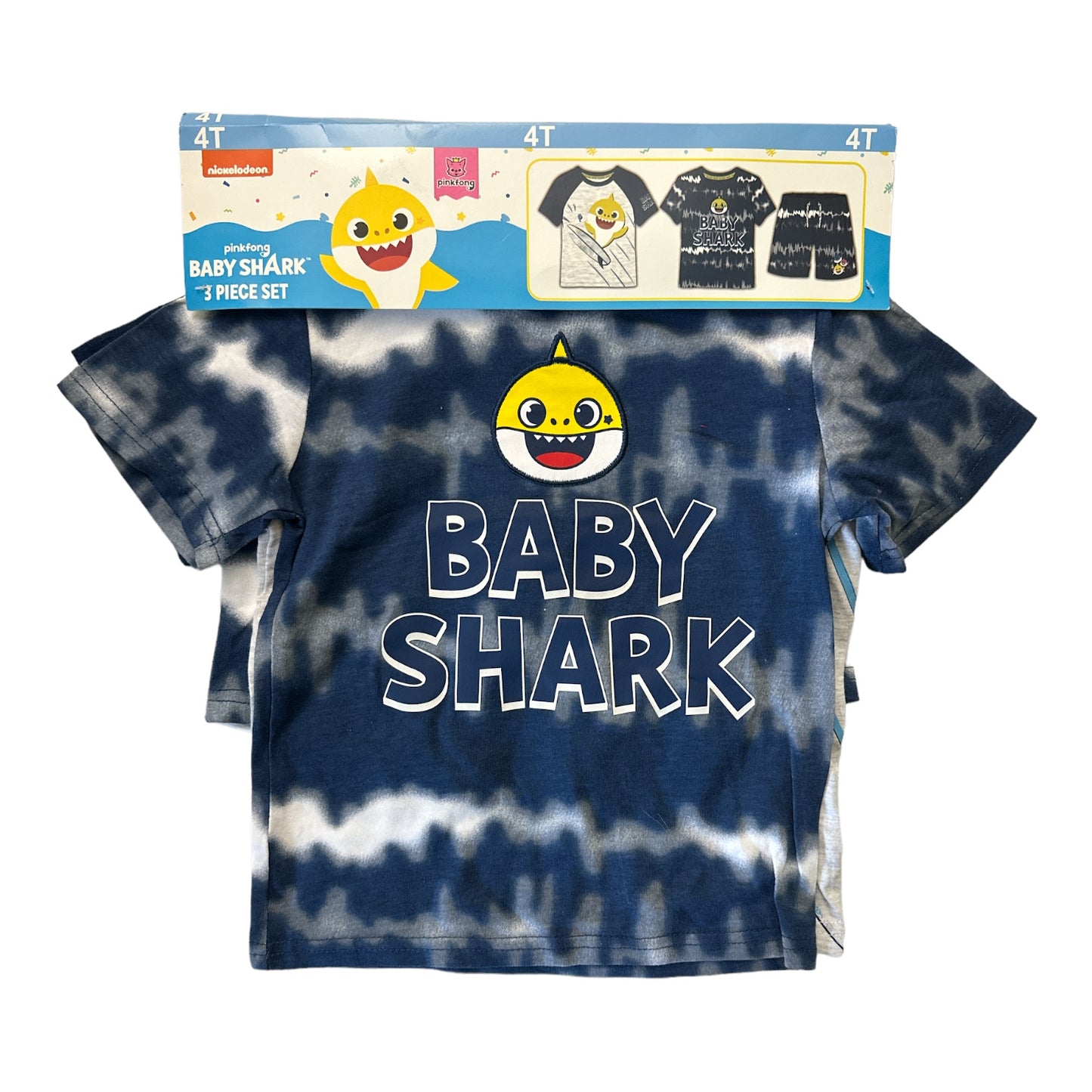 Nickelodeon Pinkfong Boy's Baby Shark 3 Piece T-Shirts and Short Set