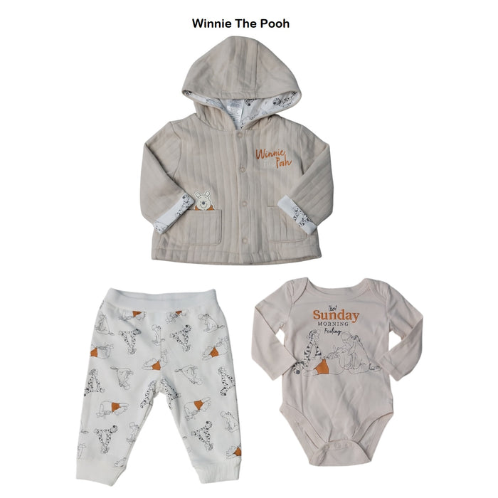 Character Baby Warm 3-Piece Hooded Jacket One-Piece Jogger Set