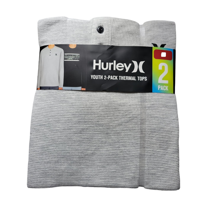 Hurley Youth Boy's 2 Pack Long Sleeve Warm Thermal Logo Shirts, 907706 023