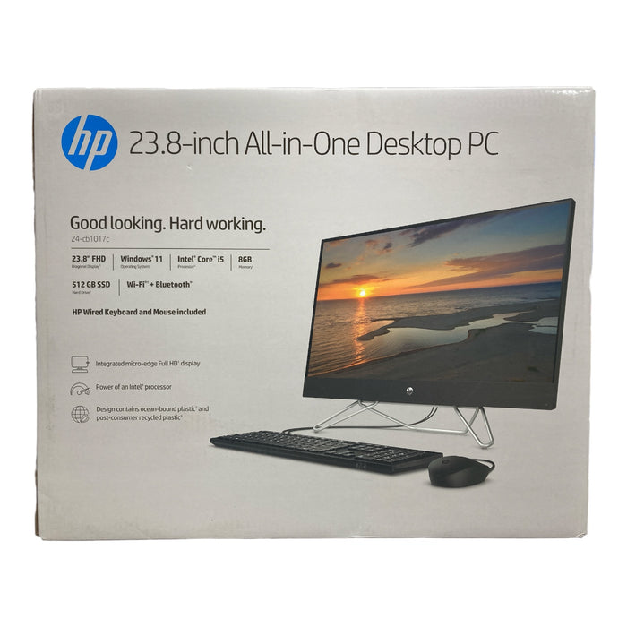 HP 23.8" All-in-One Desktop PC, Windows 11 Home, 24-cb1017c