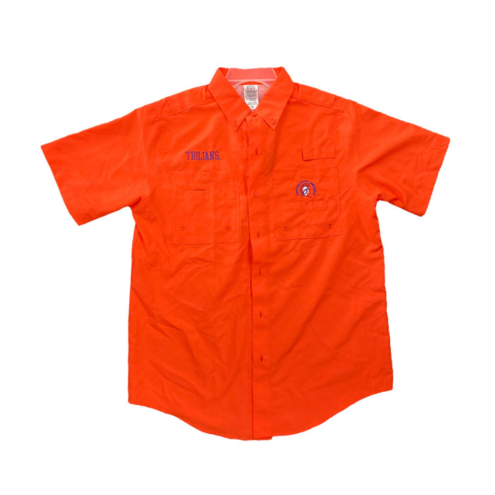 ProEdge Men's Sports Team Logo Short Sleeve Button-Down Shirt