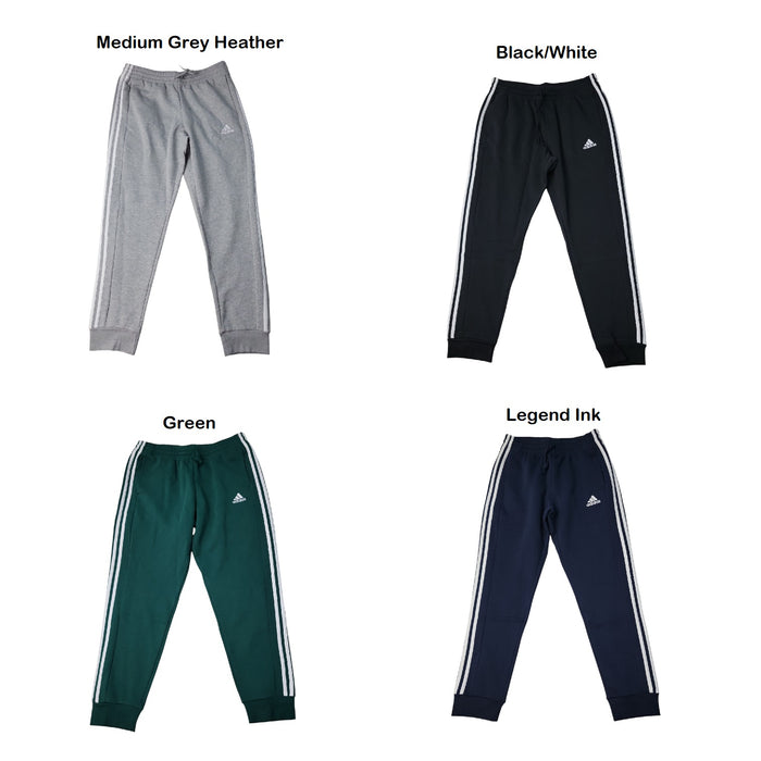 Adidas Men's Essentials Fleece Tapered Cuff 3-Stripes Pants