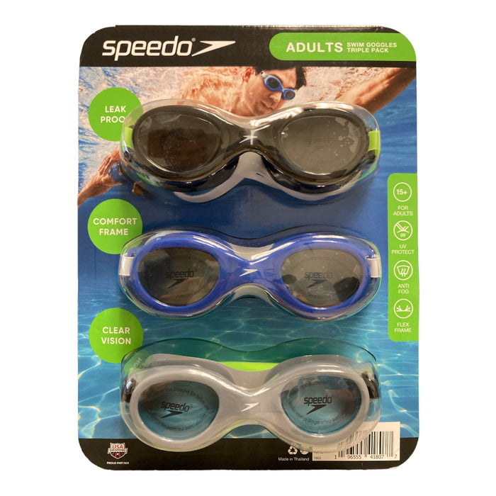 Speedo Adult Leak-Proof Flex Frame Anti-Fog Swim Goggles