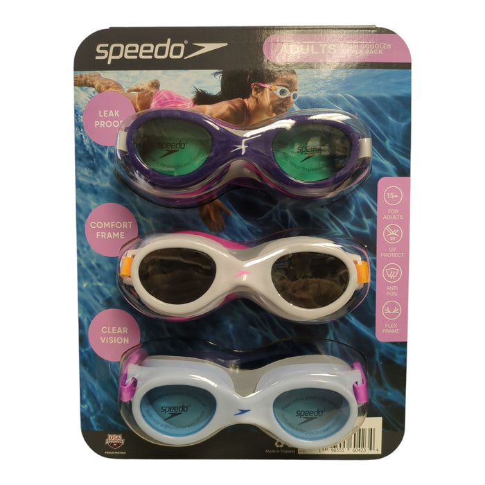 Speedo Adult Leak-Proof Flex Frame Anti-Fog Swim Goggles