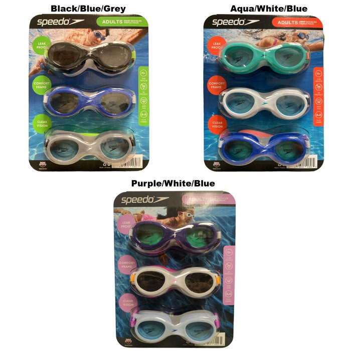 Speedo Adult Leak-Proof Flex Frame Anti-Fog Swim Goggles