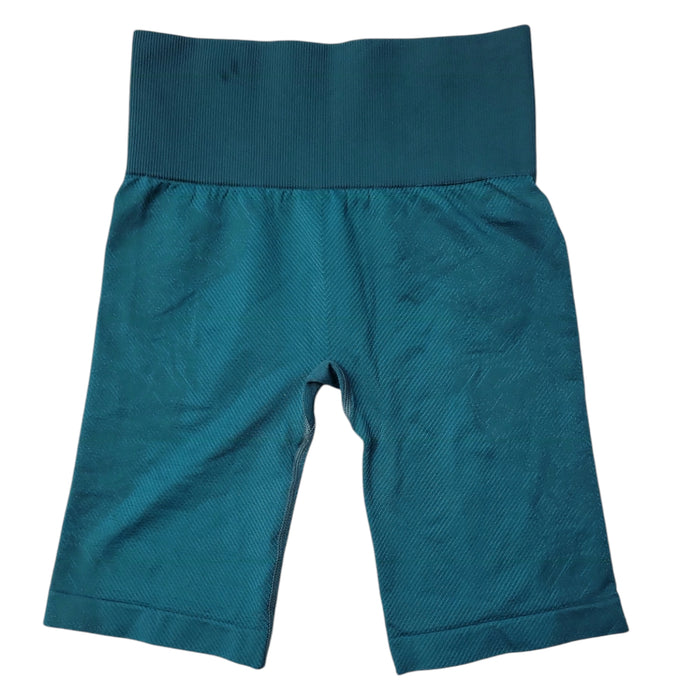 Ryka Women's High Waist Ribbed Workout Floral Bike Shorts