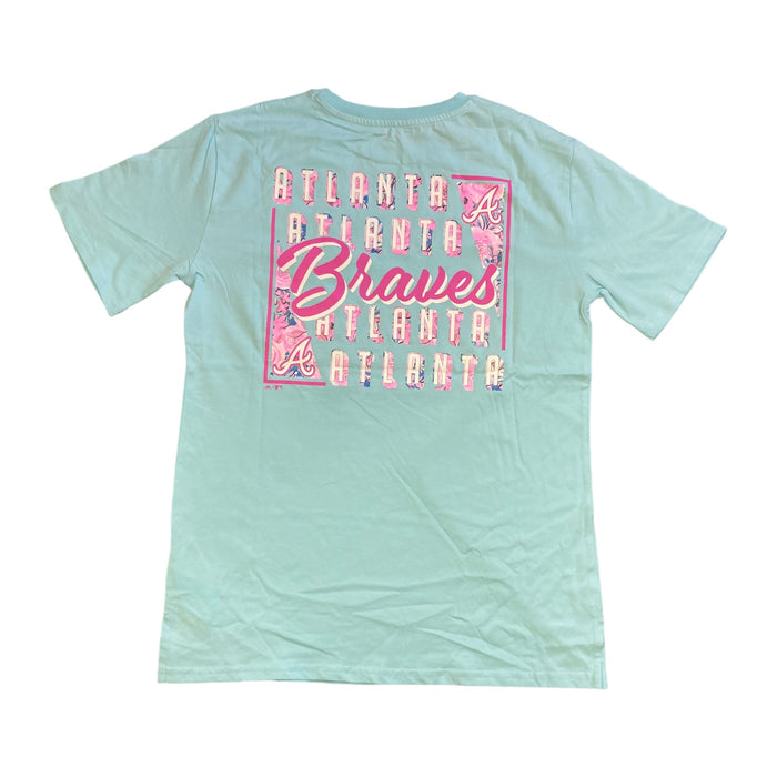 Majestic Women's Atlanta Braves Graphic Short Sleeve Chest Pocket T-Shirt