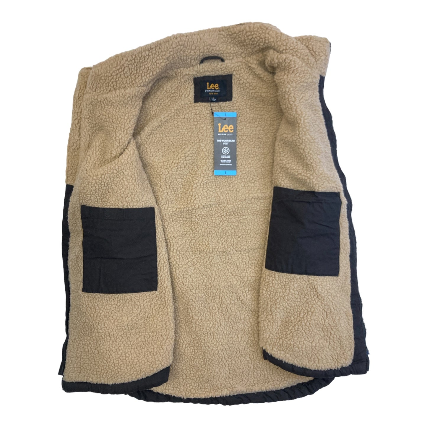 Lee Men's Zip-Up Sherpa Lined Duck Canvas Workwear Vest