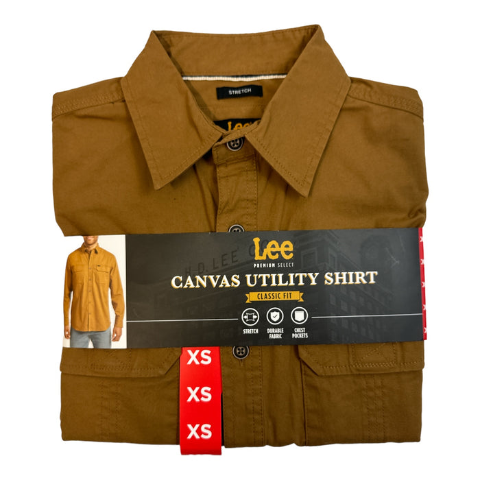 Lee Men's Premium Select Classic Fit Canvas Utility Button Down Shirt