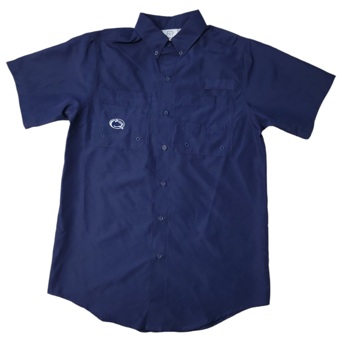 Pro Edge Men's Short Sleeve Button-Down NCAA Moisture Wicking Shirt