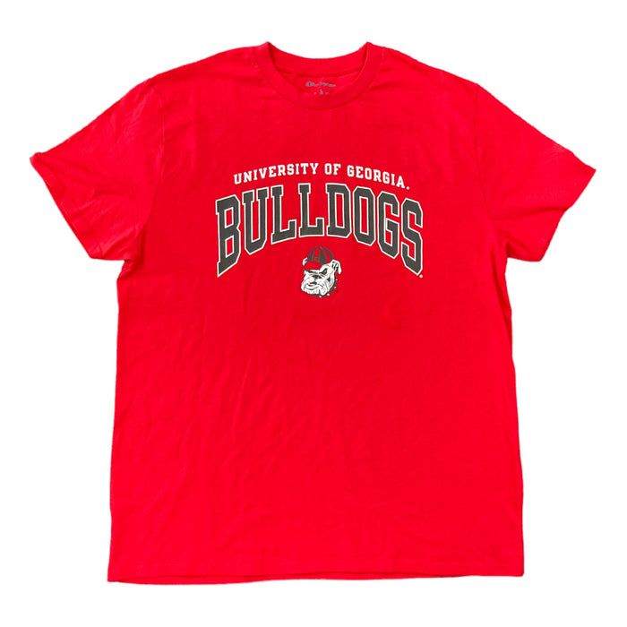 Champion Men's NCAA Short Sleeve Classic Fit Crew Tee (Red/Georgia Bulldogs, M)