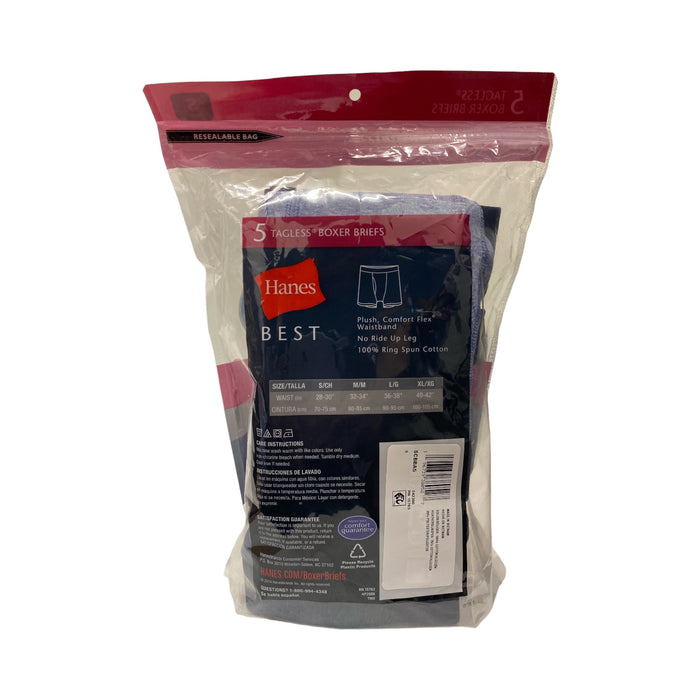 Hanes Men's Best Comfort Tagless Flex Waistband No Ride-Up Leg Boxer Briefs, 5pk