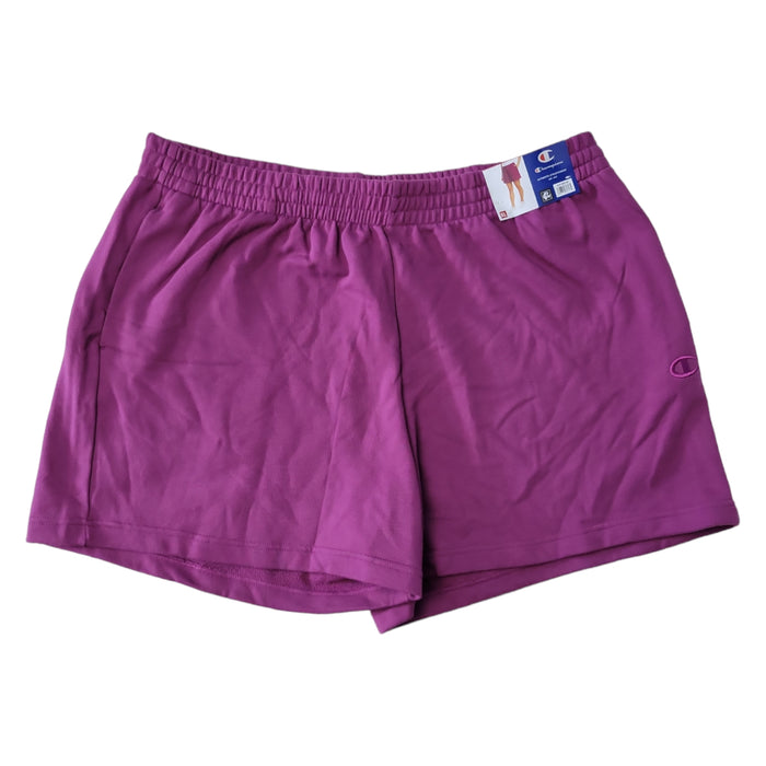 Champion Ladies Embroidered Logo Side Seam Pockets Soft French Terry Short