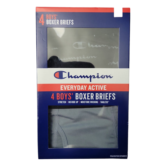 Champion Boys 4-Pack Tagless Moisture Wicking Performance Boxer Brief