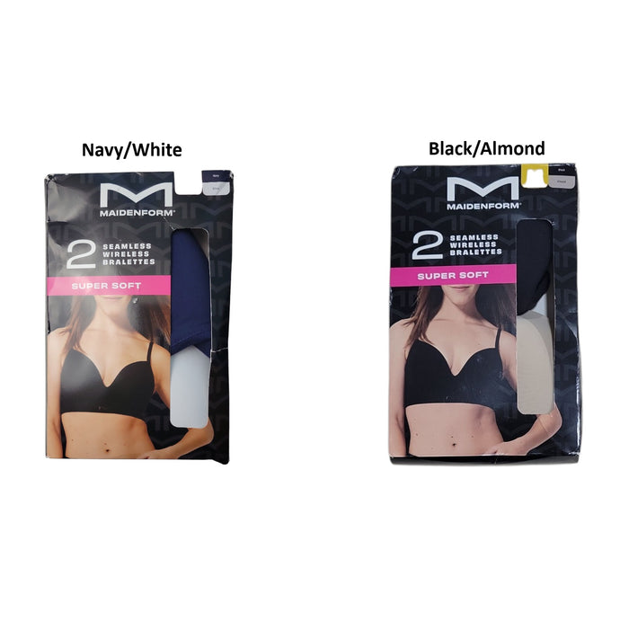 Maidenform Women's 2-Pack Wire-Free Seamless Bralettes