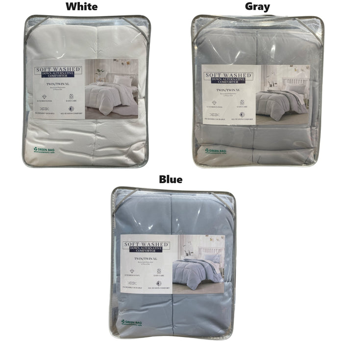 Soft Washed Down Alternative Polyester Comforter Set, 2 Piece, Twin/Twin XL