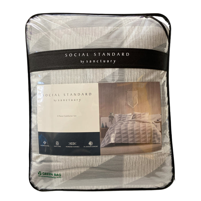 Social Standard by Sanctuary All-Season Geometric Comforter Set, 3 Piece