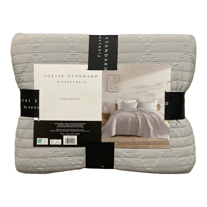 Social Standard by Sanctuary Reversible Seersucker Textured Quilt Set