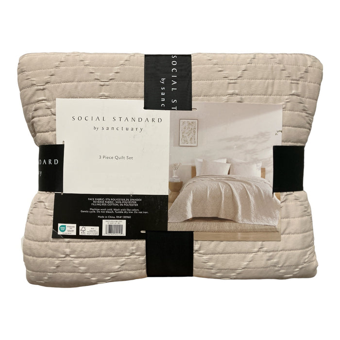 Social Standard by Sanctuary Reversible Seersucker Textured Quilt Set