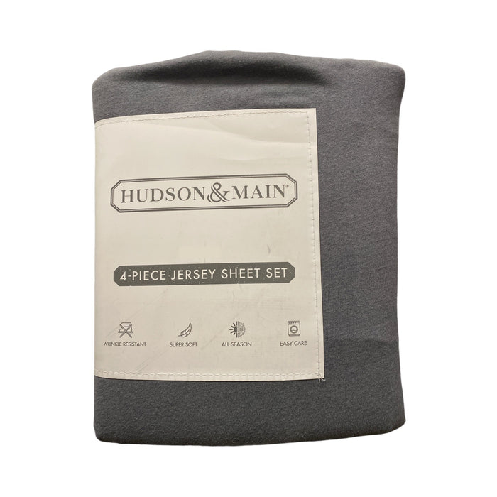 Hudson & Main Wrinkle Resistant, Super Soft, Jersey Sheet Set, 4 Piece