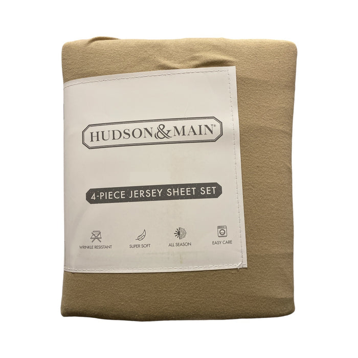 Hudson & Main Wrinkle Resistant, Super Soft, Jersey Sheet Set, 4 Piece