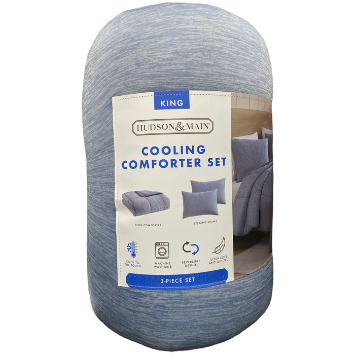 Hudson & Main 3-Piece Cooling Reversible Comforter Set, King