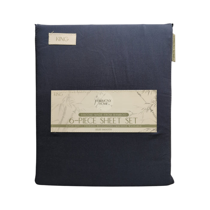Harmony Home 6-Piece Sheet Set, Viscoise Made from Bamboo, King