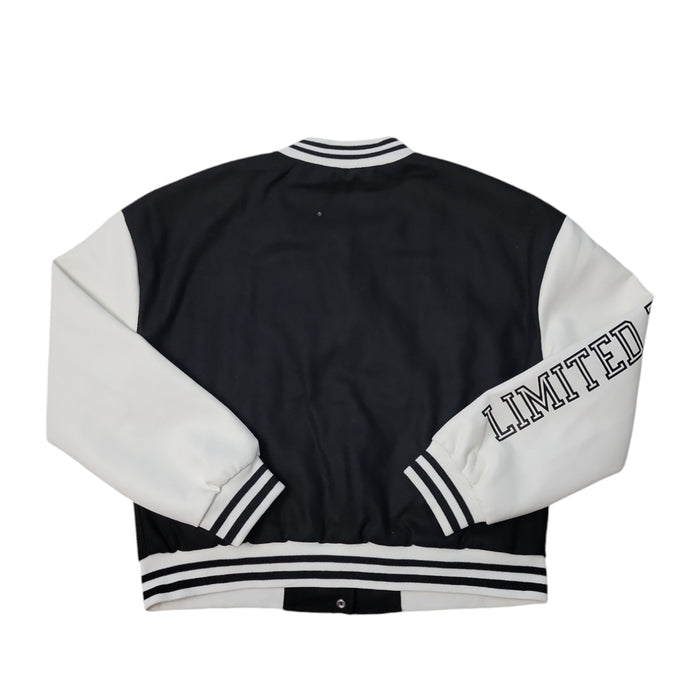 Limited Too Girls Varsity Easy Care Button Closure Bomber Jacket