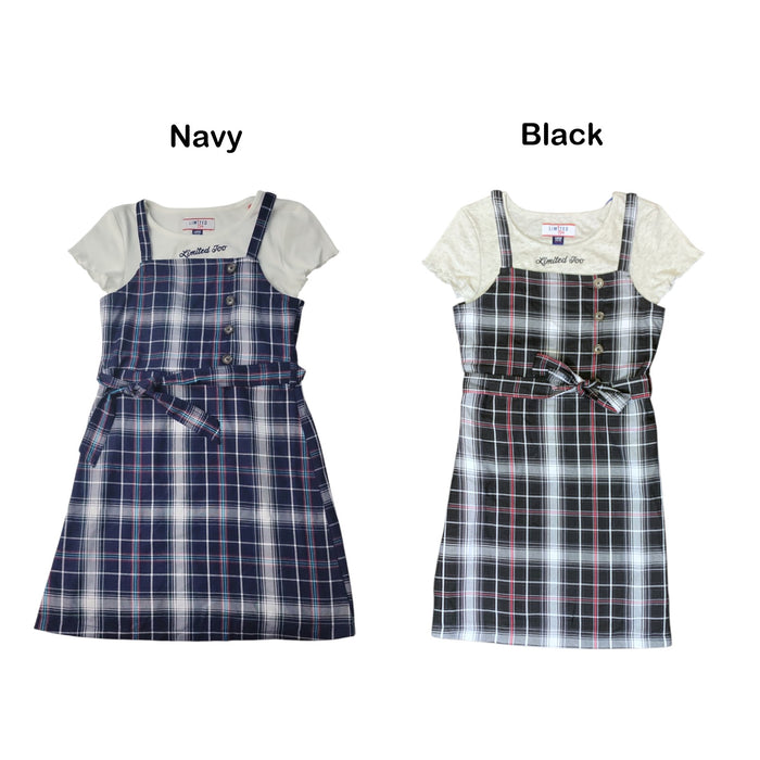 Limited Too Girls Two-Piece Plaid Jumper Dress & Shirt Set