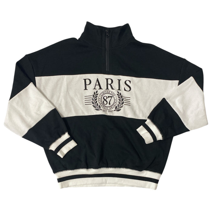 Limited Too Girls Black Half Zip Relaxed Fit Pullover