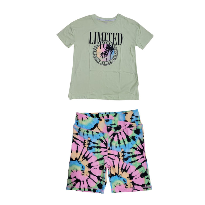 Limited Too Girls Active Stretch Biker Short Sleeve & Shorts Set