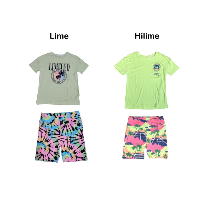 Limited Too Girls Active Stretch Biker Short Sleeve & Shorts Set