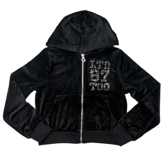 Limited Too Girls Full Zip Soft Lightweight Velour Hoodie Jacket w/ Pockets
