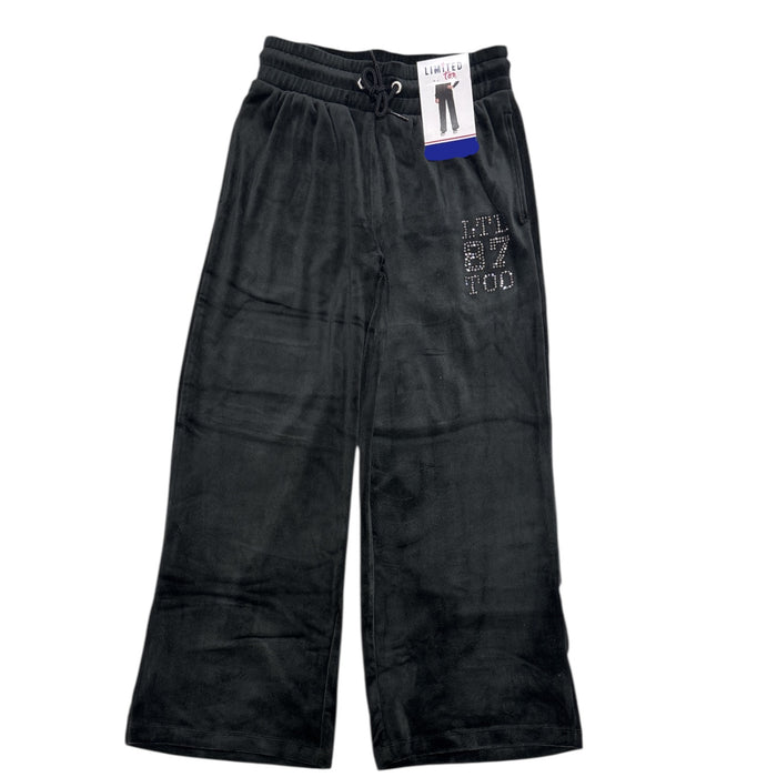 Limited Too Girls Elastic Waist Super Soft Wide Leg Velour Pant w/ Pockets