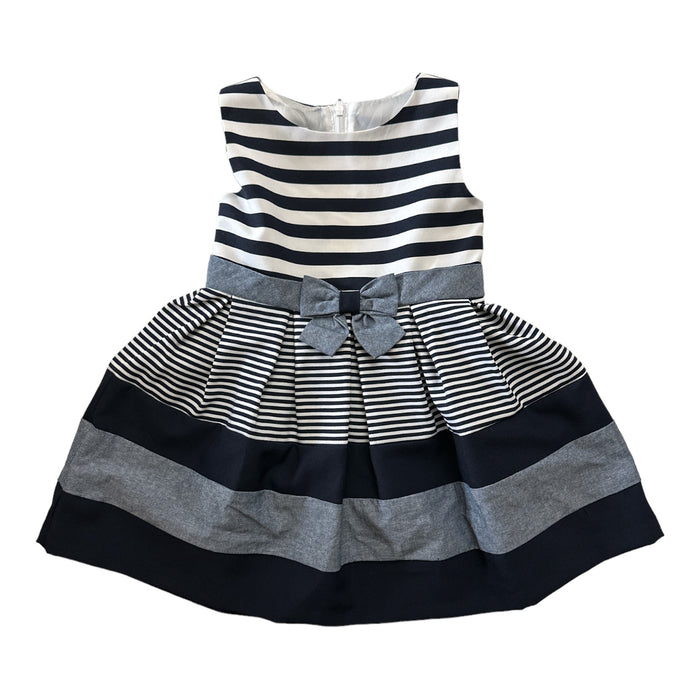 Bonnie Jean Girl's Sleeveless Tiered Color Block & Stripes Any Occasion Dress