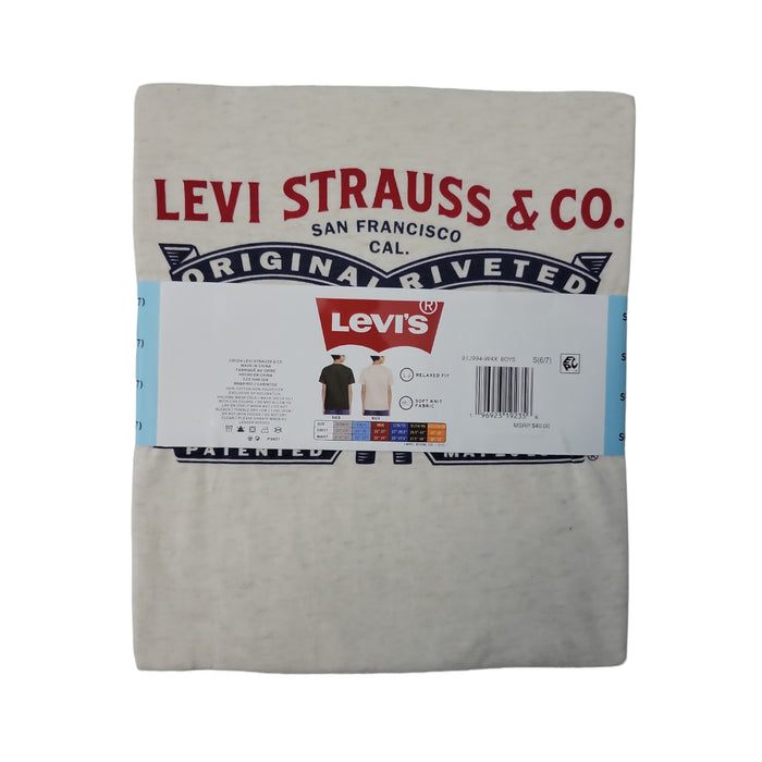 Levi's Boys 2 Pack Comfortable Ribbed Crewneck Breathable Short-Sleeve Tees