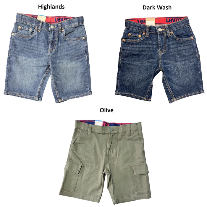 Levi's Boy's Zip Fly & Button Closure Belt Loops Adjustable Waistband Shorts