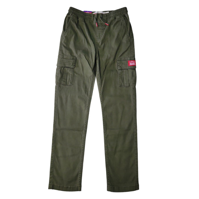 Levi's Youth Boy's Pull On Drawstring Waistband Tapered Leg Twill Cargo Pockets Pant, 93H972 E3V